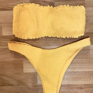 Yellow hollister 2 piece bikini swimsuit size L